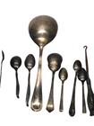 Antique Vintage Silver Plate Spoons Sugar Tong  Botton Hook  Gerber Spoon Lot