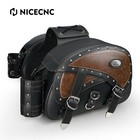 35l Large Motorcycle Leather Saddlebags Waterproof For Harley Dyna Low Rider