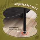 32 6  Black Wood Round Coffee Table With Storage Shelf For Living Room Clearance
