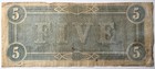1864 Confederate Money Five-dollars 5  - Richmond Virginia Capitol - Frcs69