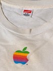 Vintage 1990s Apple Computer Shirt Large White Original Rainbow Logo Macintosh