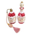 Antique Bohemian Glass Set Of Perfume Atomizer And Decanter
