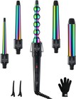 5 In 1 Curling Wand Set  Curling Iron Wand 5pcs 0 35 To 1 25 Inch Interchange   