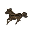 Brass Horse Running Pin Brooch - Excellent Condition - Free Shipping 