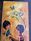 Vtg 1970s H  Richard Big Eyes Wall Art Kitsch Mid Century Retro See Saw Plaque