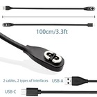 2-pack Charging Cables Compatible With Shokz Bone Conduction 100 Centimeters