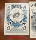 Rare Antique Victorian Davis Sewing Machine Paper Lithograph Advertising Posters