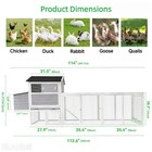 Gray Wooden Chicken Coop Large Outdoor Hen House With Run And Nesting