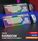Wired Gaming Keyboard   Mouse Combo  Compact 94-key Rgb Backlit  Adjustable Dpi