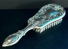 Vintage Vanity Hair Brush Handheld Victorian Style Heavy Silver Tone 8 5  C3