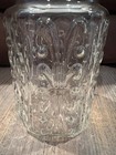 Vtg Clear Glass Atterbury Scroll 9  Apothecary Jar W  Lid