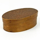 Antique Primitive Original Dry Surface Bentwood 3 Finger Oval Pantry Box