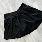 Black Short Pleated Skater Skirt Women   s M Solid Casual Pull On