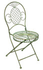Set Of 2 Wrought Iron Metal Folding Chair Garden Patio Furniture Seat Verdigris