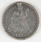 1882 Seated Liberty Dime Love Token Ornate No Initials Engravable