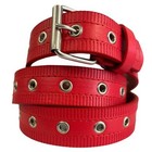 Women 1 Hole Row Grommet Bonded Leather Belt Metal Buckle Sizes Small To 3xl