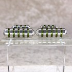 Tiffany   Co  Paloma Picasso Sterling Silver Groove Cufflinks Green Enamel