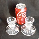 Signed Waterford Crystal Blarney Set Of Two Candle Holders With Tags Ireland 