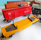 Vintage Lot Of 10 Lionel Freight Trains Box Cars Caboose Loaders Flat Car