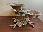 Arthur Court Grape Silver 3 Tier Serving Bowl Candy Dish Grapeview Stand Base
