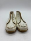 Vintage White Baby Booties High Top Crib Shoes Soft Sole Perforated Toe