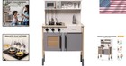 Deluxe Wooden Play Kitchen With Retro Style   Realistic Sounds For Toddlers