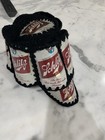 Schlitz Crochet Beer Can Hat Brown Yarn Homemade - Life Of The Party 