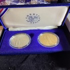 1988 America In Space 2pc Silver   Bronze Proof Commemorative Medals-free Ship