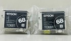New Genuine Epson 68 Black 2pk Ink Cartridge Stylus Cx5000  Cx6000  Cx7000f