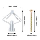 Piutouyar 50 Pcs Drywall Anchors Kit Butterfly Hollow Wall Grey