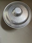 Vintage 1950 s Ice Bucket Hammered Aluminum With Lid And Handles Made In Italy  