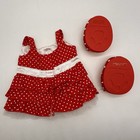 Build A Bear Red White Polka Dot Dress Tulle Sundress  Shoes Summer Teddy Outfit