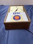 Vintage Miller Lite Lighted Bar Clock Untested Not Working Read Description