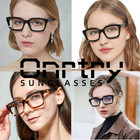 Thick Square Frame Glasses For Women Men Non-prescription Clear Lens Eyeglasses