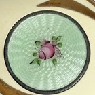 Vintage Elgin Face Powder Rouge Compact Enamel Guilloche Rose