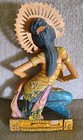 Hand Carved   Painted Wooden Vintage Balinese Dancing Woman Intricate Detailing 