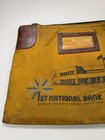 Vintage 1st National Bank Wisconsin Zipper Bank Deposit Money Bag Lock No Key