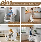 Wooden Learning Tower Step Stool For Toddlers adjustable Height With Safety Rail
