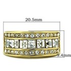 Ladies Gold Band Princess Cut 9mm Cz Eternity Steel Cubic Zirconia
