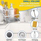 Sink Caddy Sponge Holder For Kitchen Sink With Brush Holder And Stainless Ste   