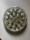 Vintage Large Round 19-hole Glass Flower Frog 5  Diameter