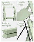 4 Step Ladder Lightweight Folding Stool With Convenient Handgrip Aluminum 330lbs