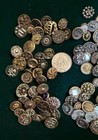 Vintage  Antique  160   Small Assorted Metal Buttons