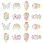 48pcs Resin Transparent Cabochons Flatback Charm For Hair Clip Phone Case Decor