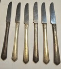 6 Wm A Rogers Stainless Silverplate Grille Knives Malibu 1934 Pattern Oneida