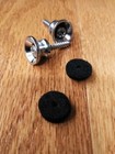 Chrome Guitar Strap Buttons With Stainless Screws And Black Felt  Strat Style