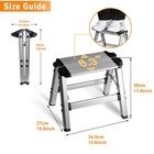 Folding One Step Stool - Small Aluminum 1 Step Ladder 330lbs Capacity With No   