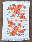 Vintage Orange Floral Hand Dish Towel Terry Cotton Retro Kitchen Mcm 70s