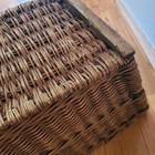 Antique Extra Large Rectangular Willow Gathering Basket With Handles