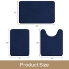 3 Pcs Navy Blue Bathroom Rugs Set Thick Memory Foam Toilet Bath Mats Luxury